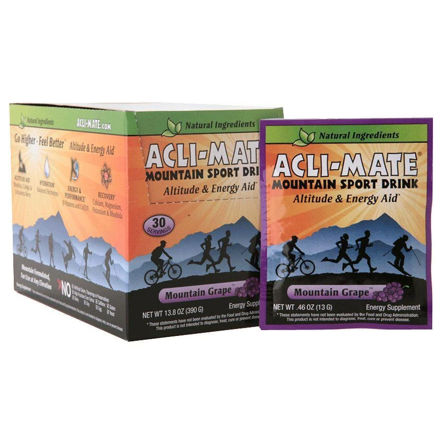 商品Acli-Mate|Mountain Sport Drink Altitude & Energy Aid Packets Mountain Grape,价格¥184,第1张图片