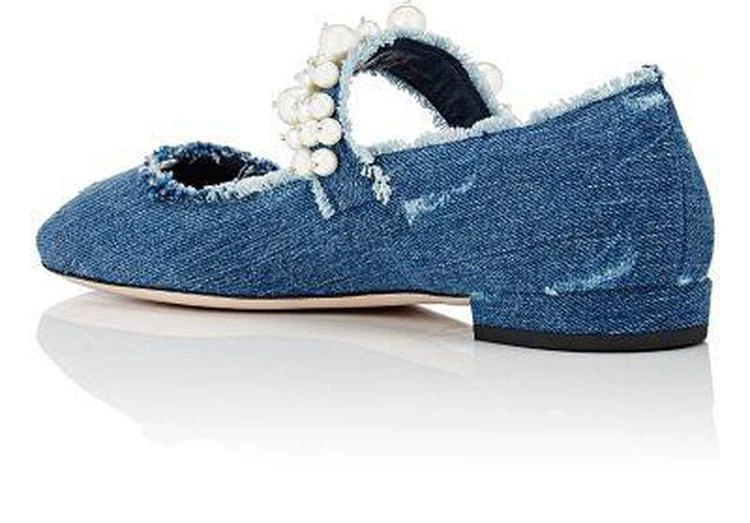 商品Miu Miu|Embellished Denim Flats,价格¥3935,第3张图片详细描述