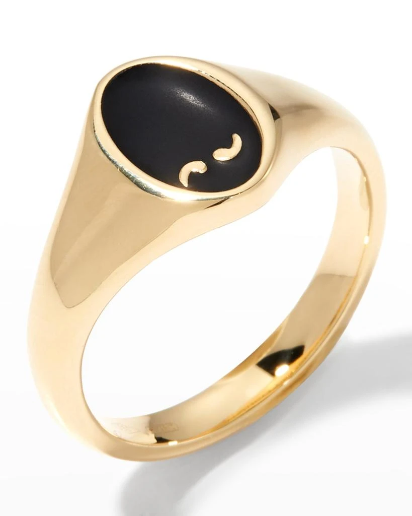 商品Marco Dal Maso|Men's Yellow Gold Framed Black Enamel Signet Ring,价格¥22964,第3张图片详细描述