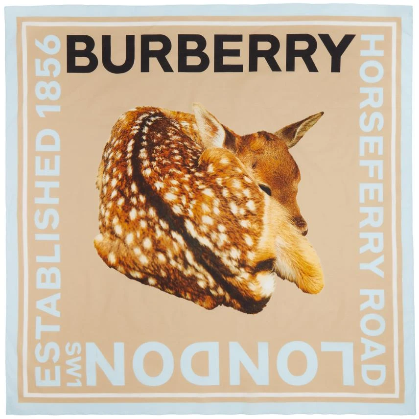 商品Burberry|黄褐色 Fawn Print 围巾,价格¥2256,第1张图片详细描述