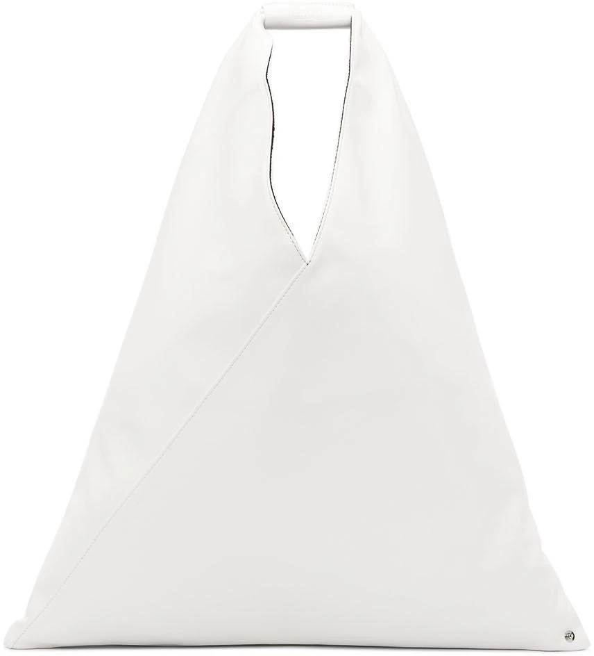 商品MAISON MARGIELA|White Faux-Leather Triangle Tote,价格¥2540,第1张图片