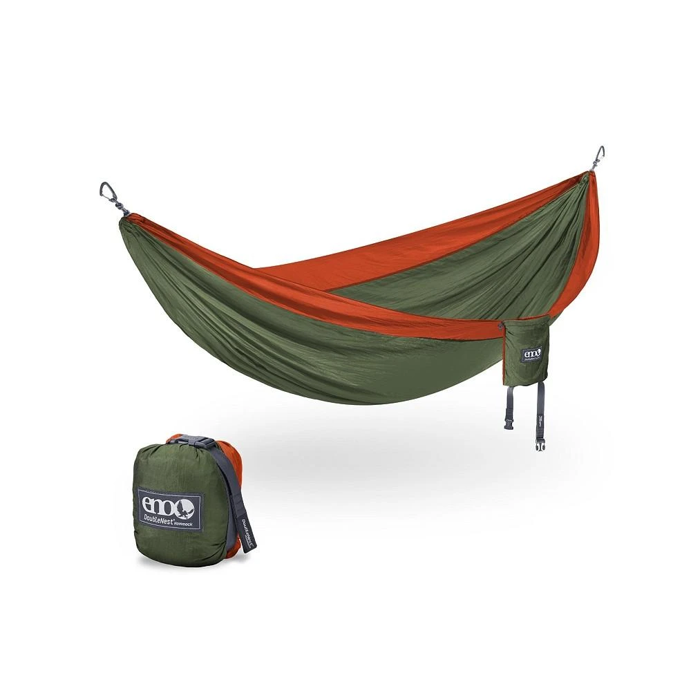 商品ENO|DoubleNest Hammock - Lightweight, Portable, 1 to 2 Person Hammock - For Camping, Hiking, Backpacking, Travel, a Festival, or the Beach - Olive/Orange,价格¥819,第1张图片