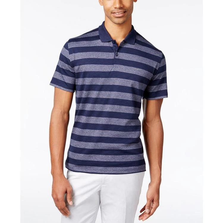 商品Calvin Klein|Men's Heathered Striped Liquid Cotton Polo,价格¥226,第2张图片详细描述