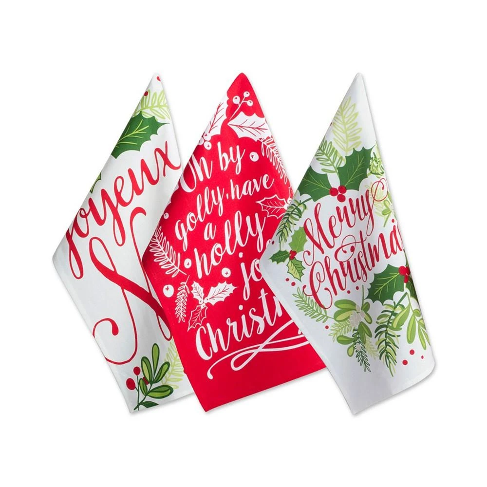 商品Design Imports|Assorted Boughs of Holly Printed Dishtowel Set,价格¥292,第1张图片