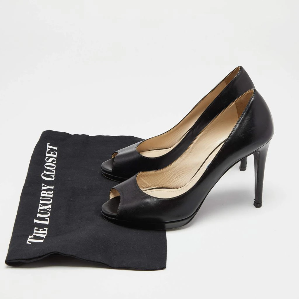 Prada Black Leather Peep Toe Pumps Size 37 商品