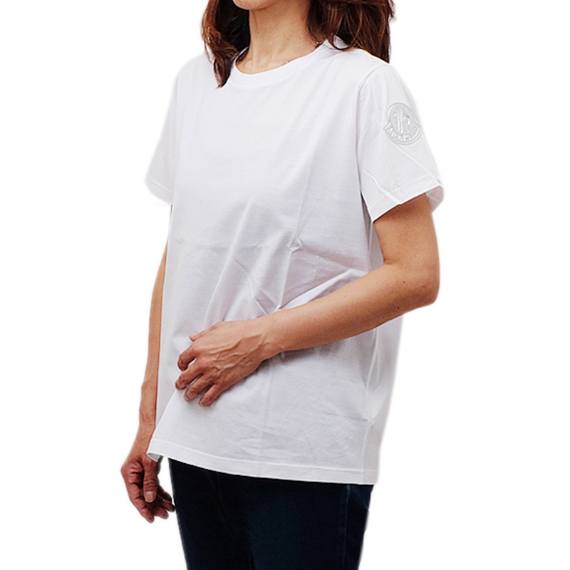 商品Moncler|Moncler 盟可睐 女士白色棉质短袖 8063700-8390X-001,价格¥1601,第1张图片