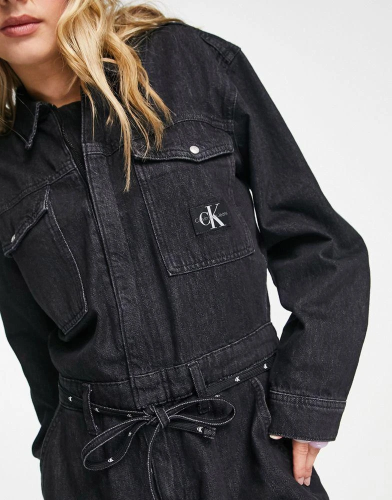 商品Calvin Klein|Calvin Klein Jeans 90s coverall jumpsuit in denim black,价格¥854,第4张图片详细描述