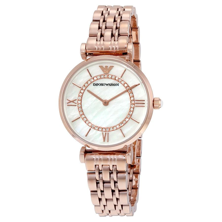 商品Emporio Armani|阿玛尼 经典珍珠母贝表盘女士手表玫瑰金,价格¥1572,第1张图片