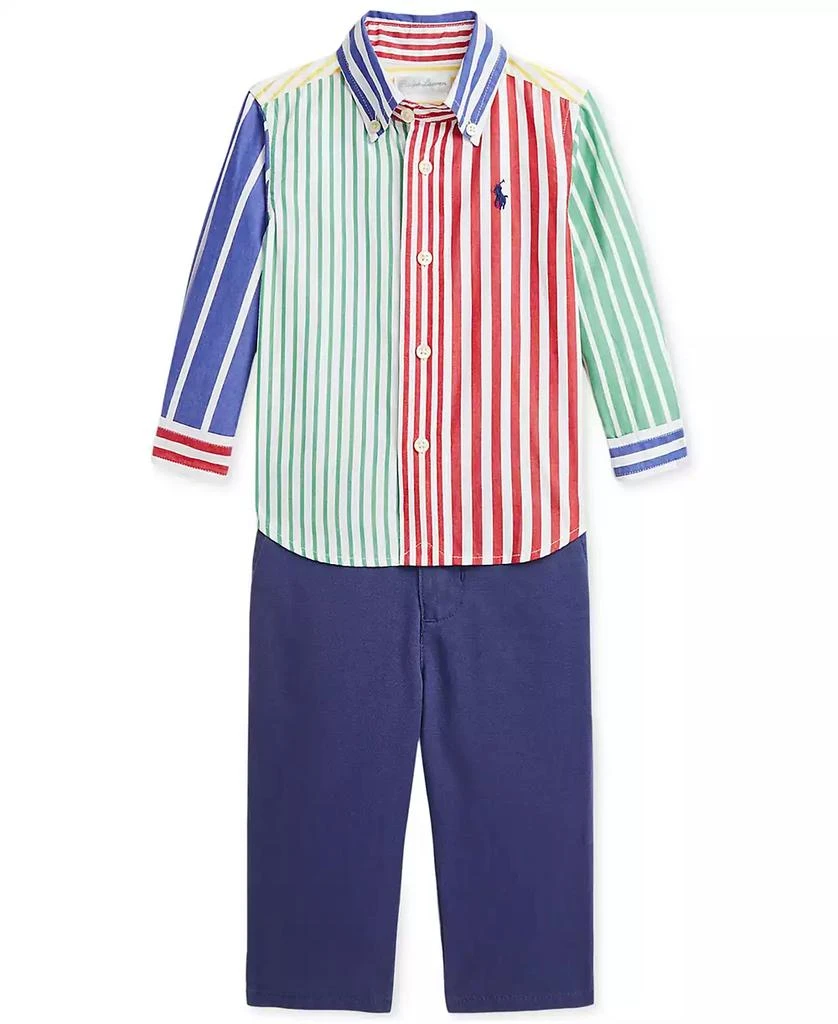 商品Ralph Lauren|Baby Boys Cotton Poplin Shirt & Chino Pants Set,价格¥563,第1张图片