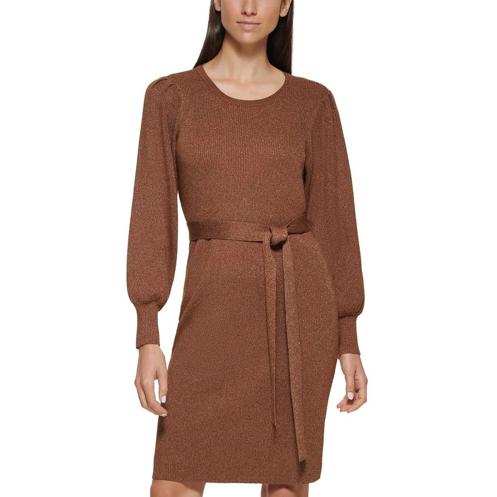 商品Calvin Klein|Calvin Klein Womens Metallic Midi Sweaterdress,价格¥167,第1张图片