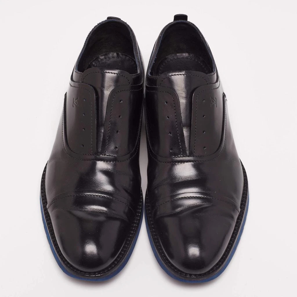 商品[二手商品] Louis Vuitton|Louis Vuitton Black Leather Cap Toe Lace Up Derby Size 42.5,价格¥2364,第3张图片详细描述