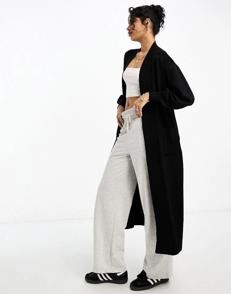 商品River Island|River Island maxi ribbed cardigan in black,价格¥522,第3张图片详细描述