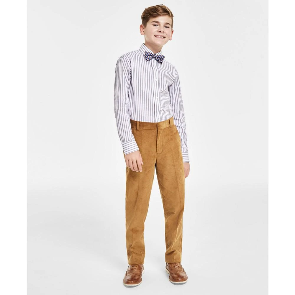 商品Tommy Hilfiger|Big Boys Long Sleeve Oxford Triple Stripe Shirt & Bow-tie Set,价格¥335,第1张图片