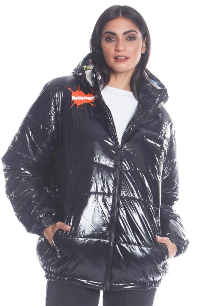 商品Members Only|Women's Nickelodeon Shiny Collab Puffer Oversized Jacket,价格¥403,第2张图片详细描述