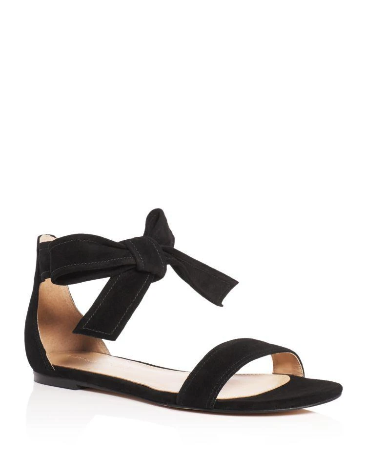 商品Ivanka Trump|Carthe Suede Ankle Tie Sandals 蝴蝶结绒面凉鞋,价格¥416,第1张图片