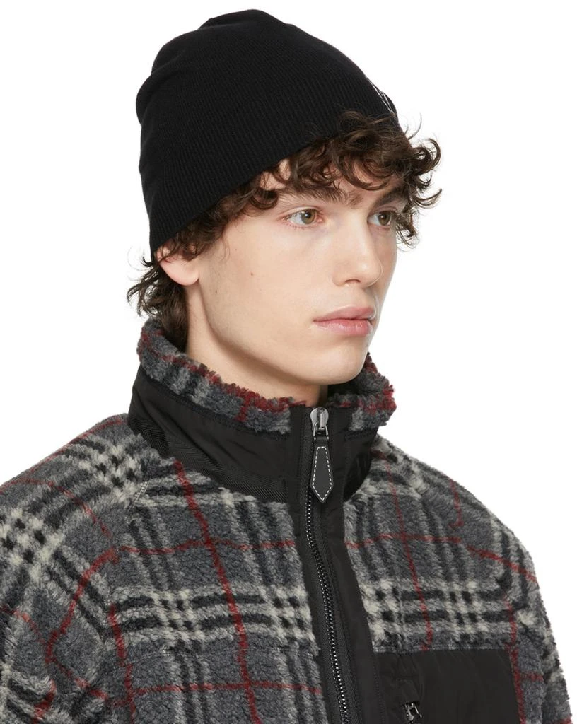 商品Burberry|Black Cashmere Graphic Logo Beanie,价格¥2989,第2张图片详细描述