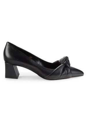 商品Santoni|Block Heel Knotted Pumps,价格¥2253,第1张图片