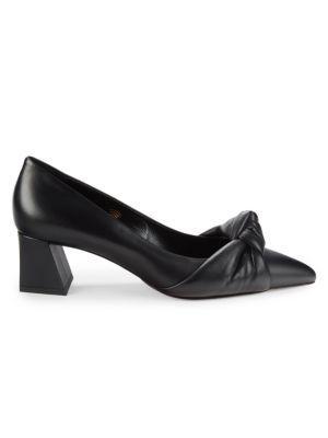 商品Santoni|Block Heel Knotted Pumps,价格¥3223,第1张图片