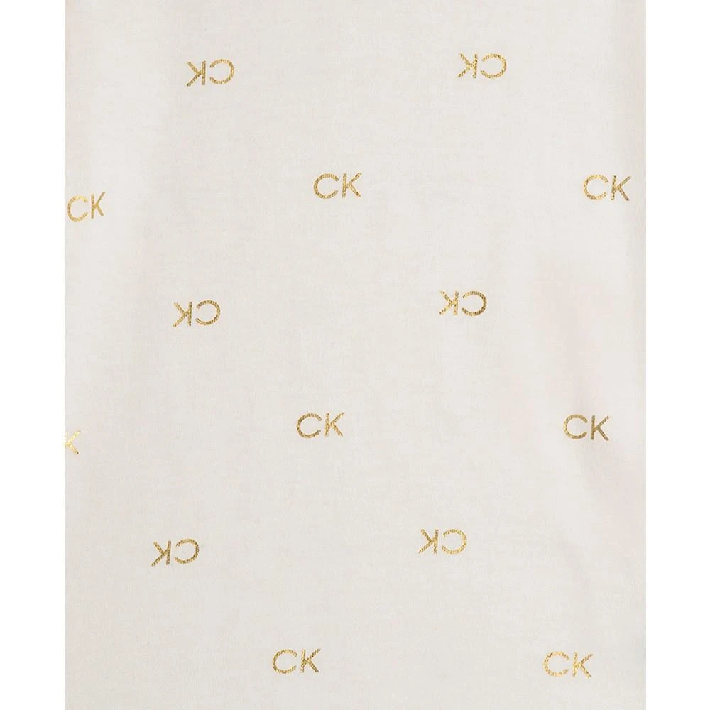 商品Calvin Klein|Little Girls Logo Jersey T-shirt and Ribbed Velour Peplum Jumper, 2 Piece Set,价格¥437,第2张图片详细描述