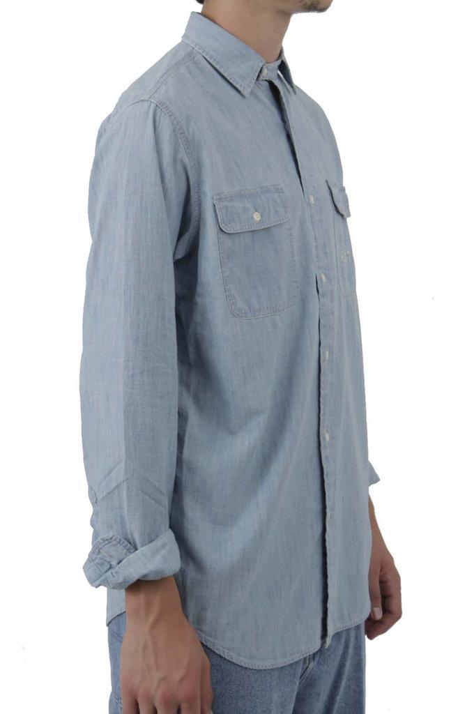 商品Ralph Lauren|Classic Fit Flag Chambray Work Shirt - Light Indigo,价格¥985,第6张图片详细描述