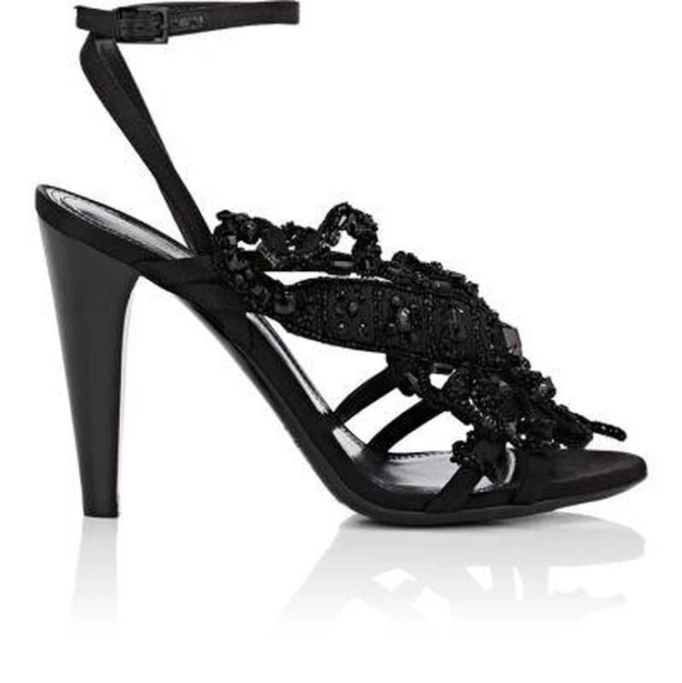 商品Alberta Ferretti|Beaded Satin Ankle-Strap Sandals,价格¥3714,第1张图片