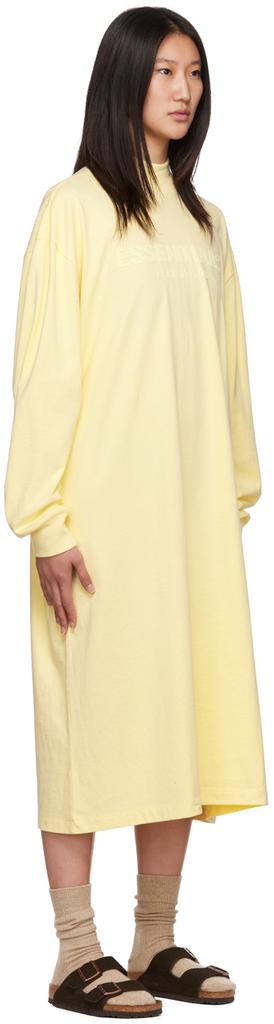 Yellow Long Sleeve Midi Dress商品第2张图片规格展示
