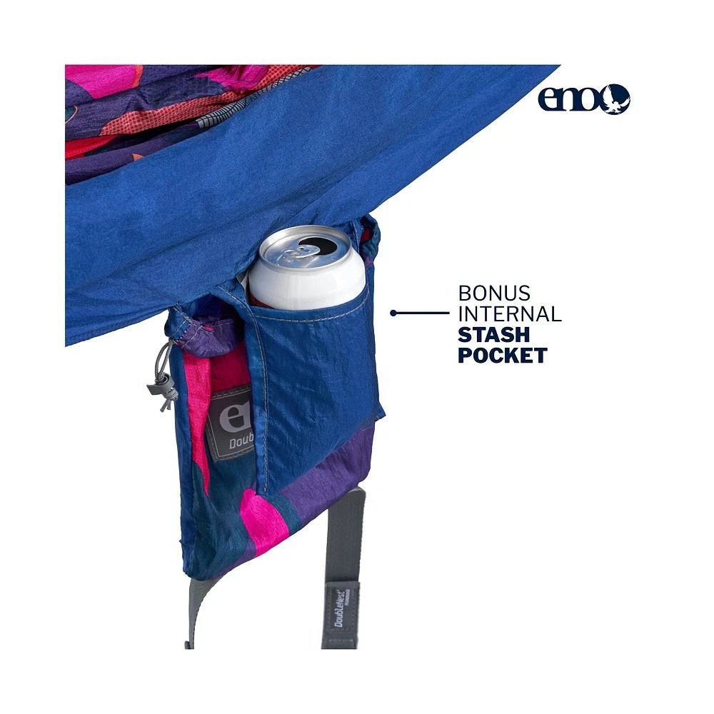 商品ENO|DoubleNest Hammock - Lightweight, Portable, 1 to 2 Person Hammock - For Camping, Hiking, Backpacking, Travel, a Festival, or the Beach - Synthwave/Sapphire,价格¥632,第3张图片详细描述
