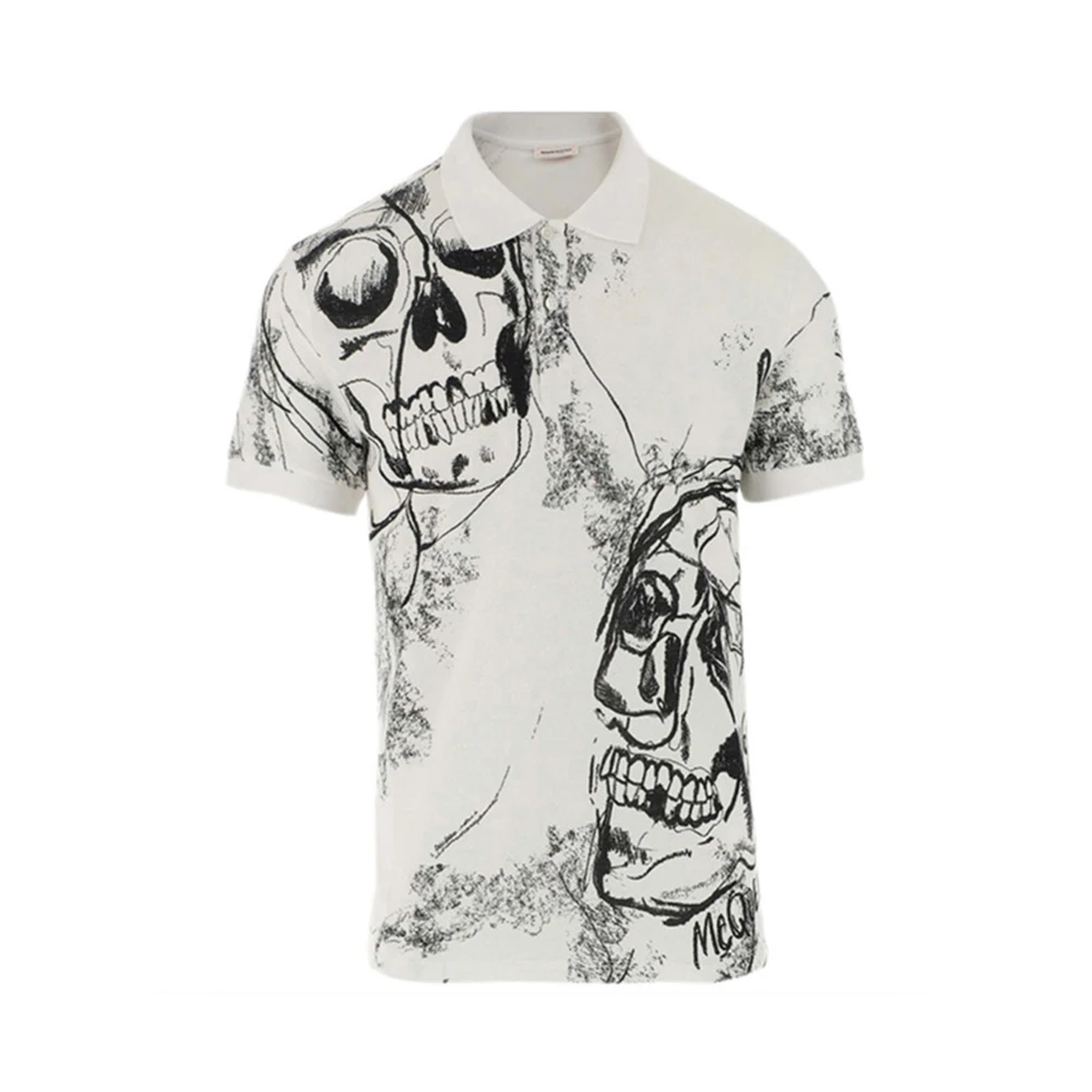 商品Alexander McQueen|ALEXANDER MCQUEEN 白色男士T恤 631378-QPZ89-0900,价格¥2170,第1张图片