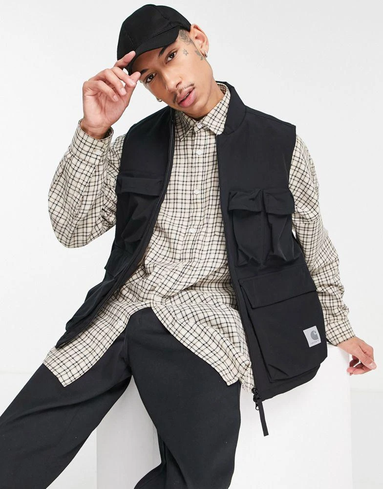 商品Carhartt|Carhartt WIP kilda fleece lined utility vest in black,价格¥1308,第1张图片