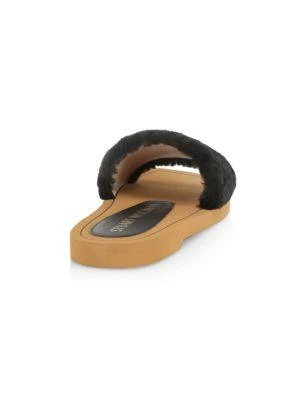 商品Stuart Weitzman|Women's Cammy Shearling-Strap Slide Sandals,价格¥240,第4张图片详细描述