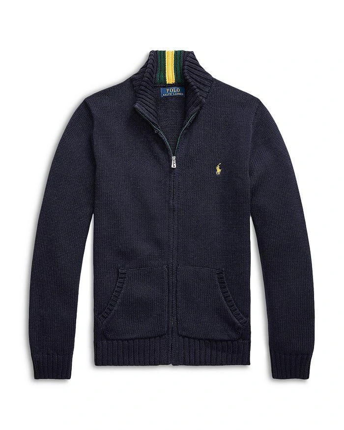 商品Ralph Lauren|Boys' Cotton Full Zip Sweater - Little Kid, Big Kid,价格¥340,第1张图片