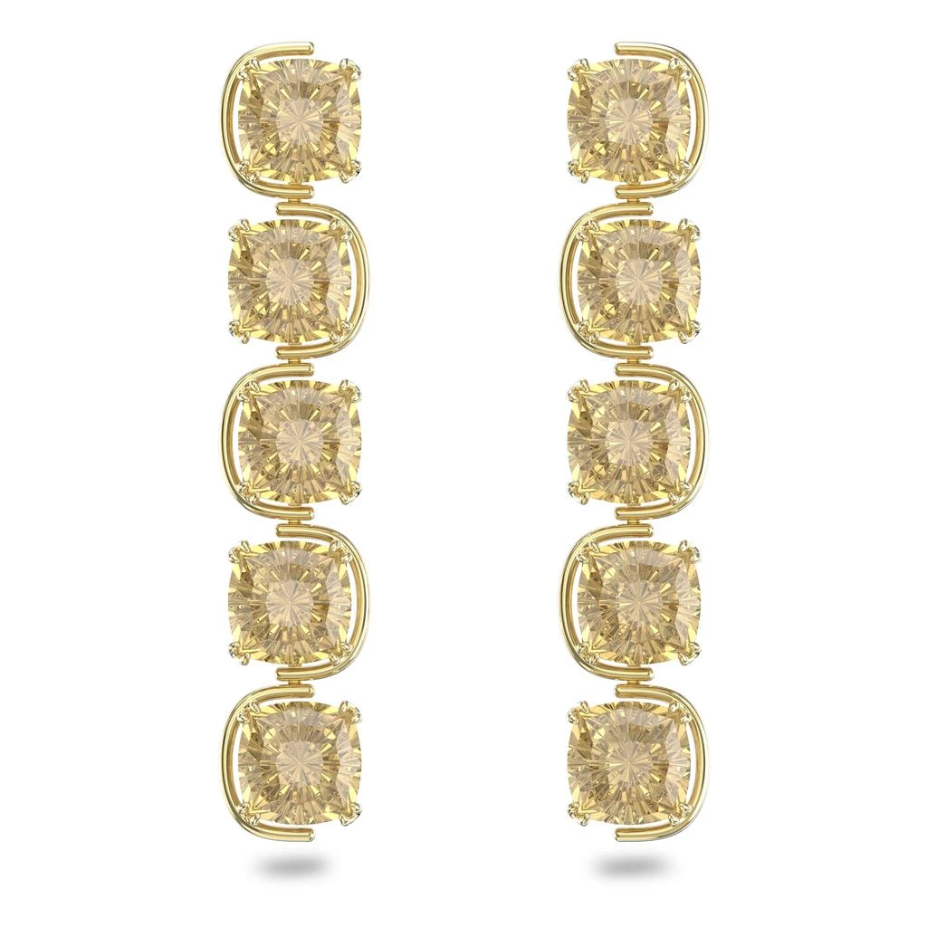 商品Swarovski|Harmonia drop earrings cushion cut floating crystals gold-tone,价格¥1337,第1张图片