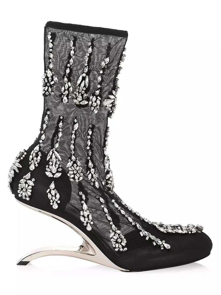 商品Alexander McQueen|Embellished Mesh Sculptural-Heel Boots,价格¥13152,第1张图片