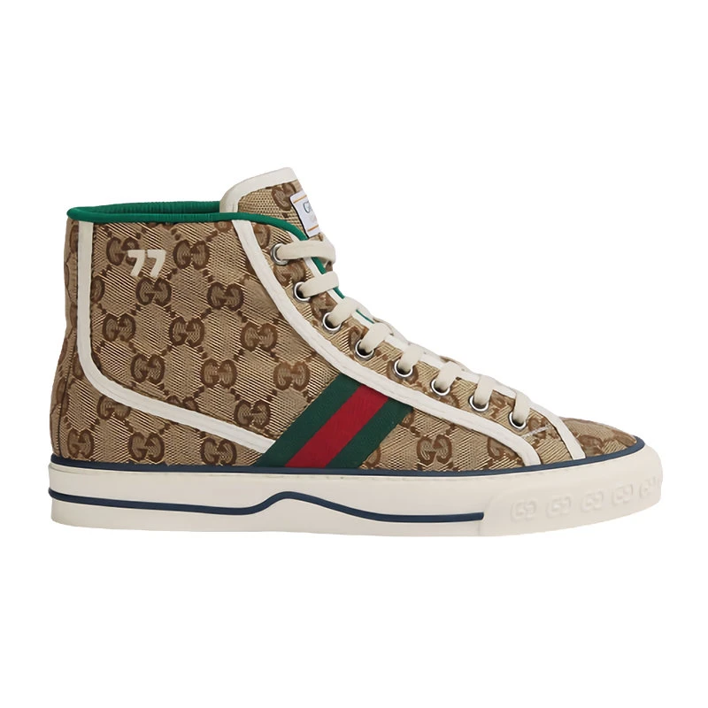 商品Gucci|GUCCI/古驰  Tennis 1977系列 女士高帮经典老花帆布休闲运动鞋 627838HVK709765,价格¥5831,第1张图片