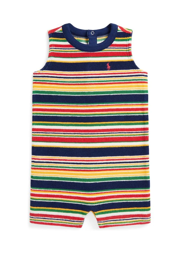 商品Ralph Lauren|Baby Boys Striped Cotton Terry Shortall,价格¥166,第1张图片