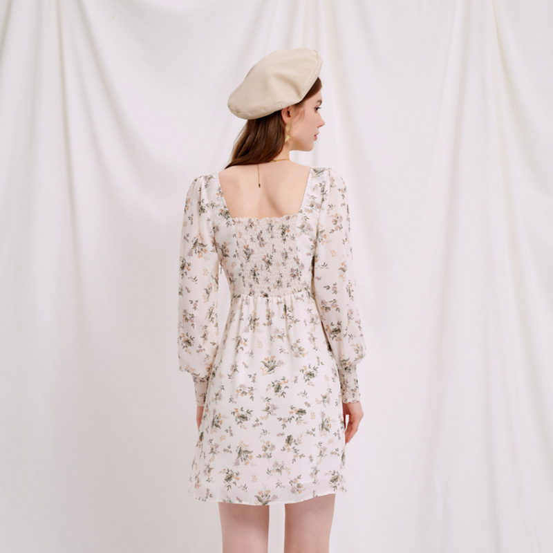 Arya白底繁花法式连衣裙 | Arya Dress - Ivory商品第5张图片规格展示