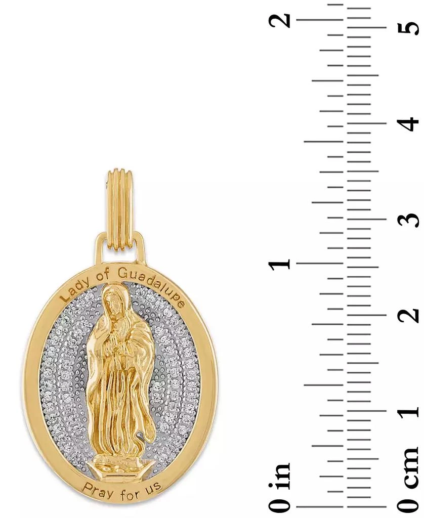 商品Esquire Men's Jewelry|Cubic Zirconia Our Lady of Guadalupe Amulet Pendant in Sterling Silver & 14k Gold-Plate, Created for Macy's,价格¥827,第3张图片详细描述