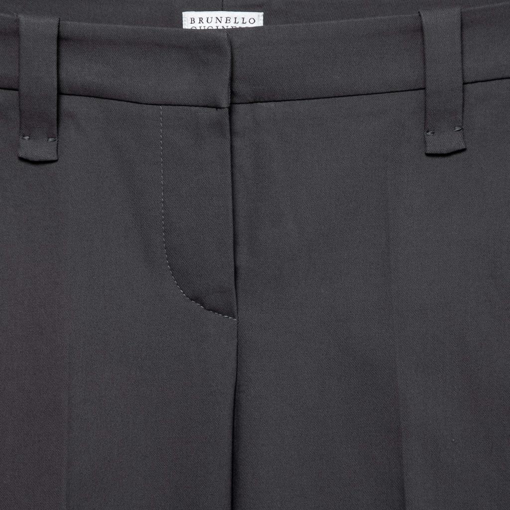 Brunello Cucinelli Grey Cotton Slim-Leg Cropped Trousers S商品第3张图片规格展示
