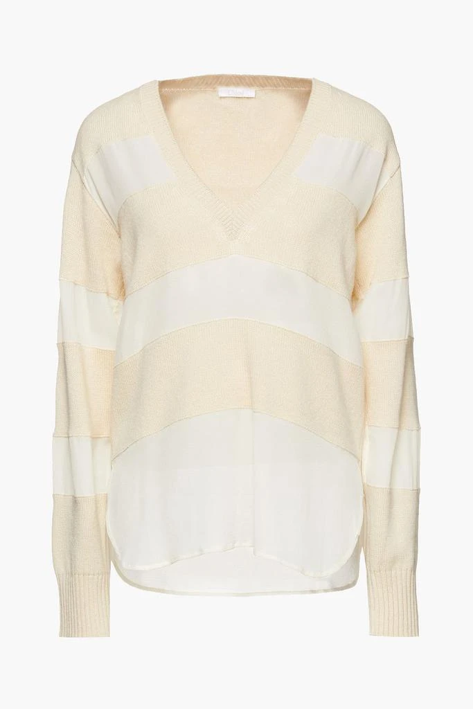 商品Chloé|Paneled wool and silk-blend sweater,价格¥2090,第3张图片详细描述