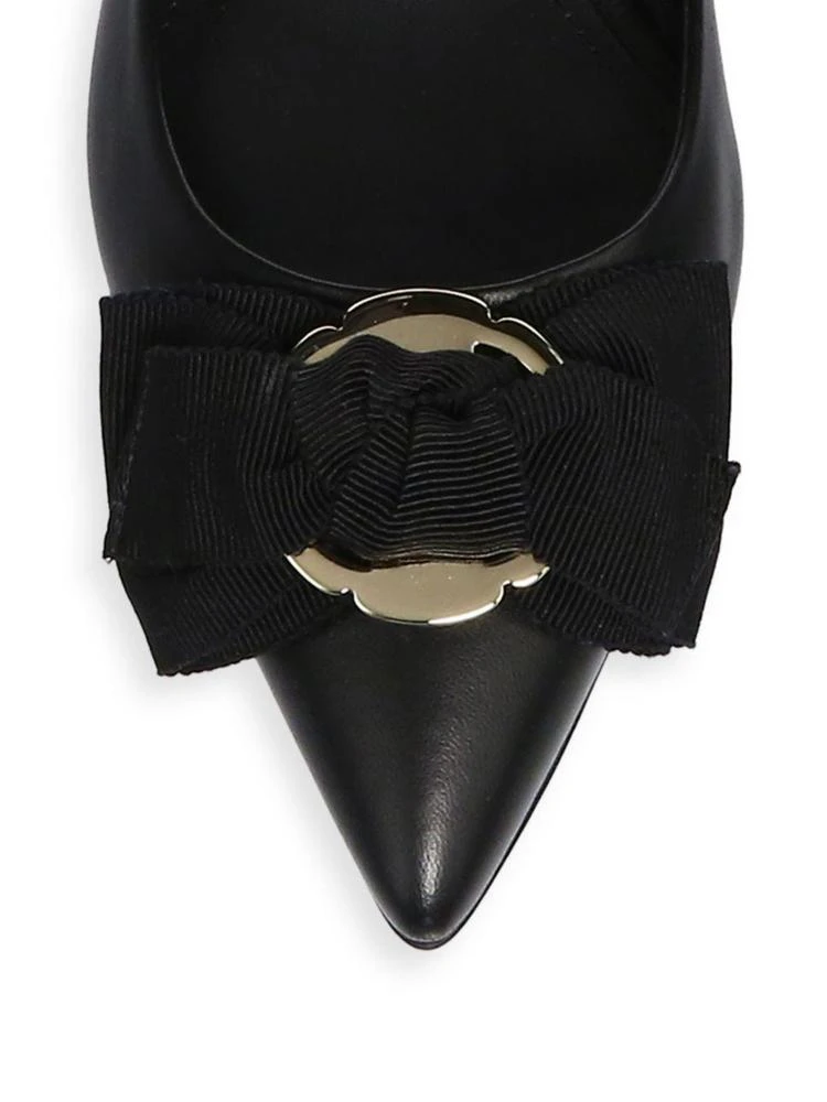 商品Salvatore Ferragamo|Salvatore Ferragamo - Bow Leather Flats,价格¥2658,第3张图片详细描述