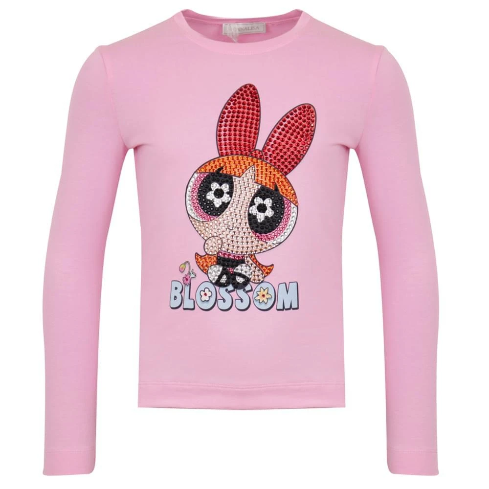 商品MONNALISA|Pink Long Sleeve Powerpuff T Shirt,价格¥243,第1张图片