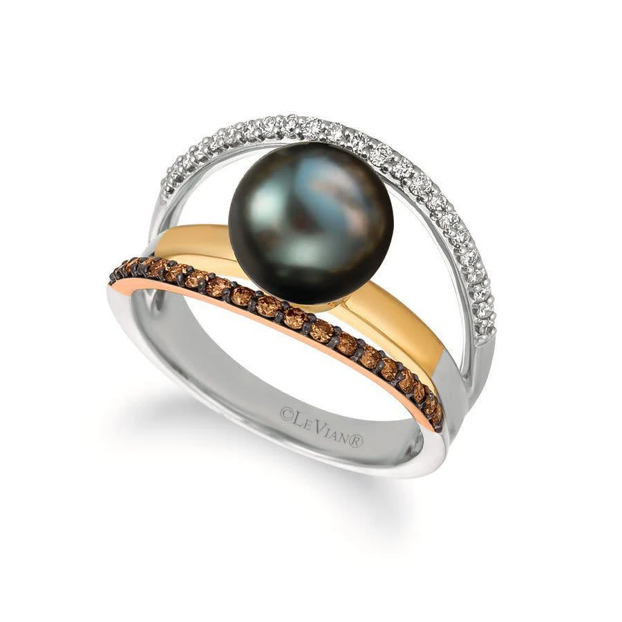 商品Le Vian|Ladies Wisdom Pearls Fashion Ring in 14k Tri Color Gold,价格¥6620,第1张图片