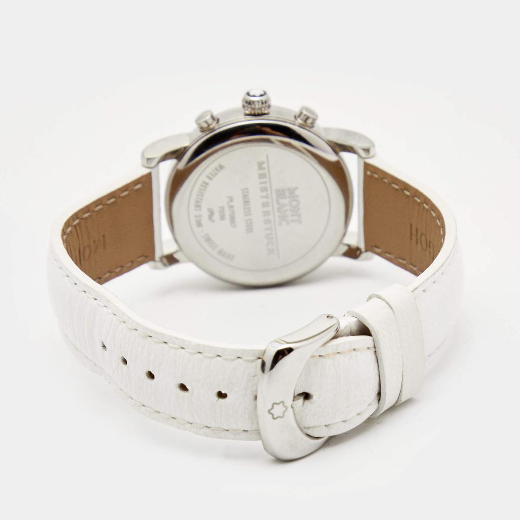 Montblanc White Stainless Steel Leather Mini Star 7039 Women's Wristwatch 32 mm商品第5张图片规格展示
