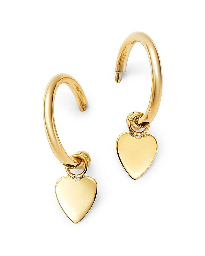 商品Moon & Meadow|14K Yellow Gold Small Dangling Heart Hoop Earrings - 100% Exclusive,价格¥1645,第1张图片