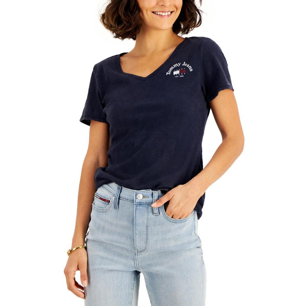 商品Tommy Jeans|Tommy Jeans Womens V Neck Cotton T-Shirt,价格¥379-¥402,第1张图片