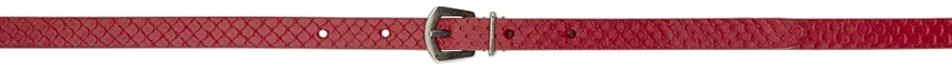 商品Yves Saint Laurent|Red Skinny Belt,价格¥3493,第1张图片