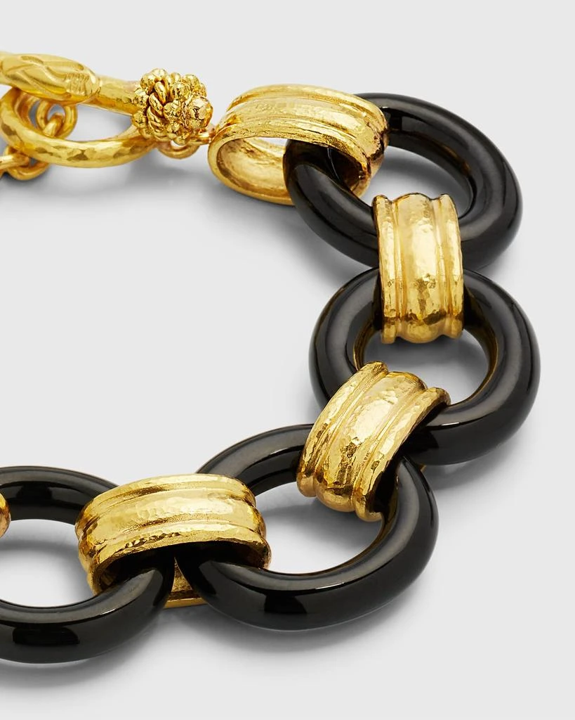 商品Elizabeth Locke|19K Large Black Jade and Gold Connector Bracelet,价格¥76196,第3张图片详细描述