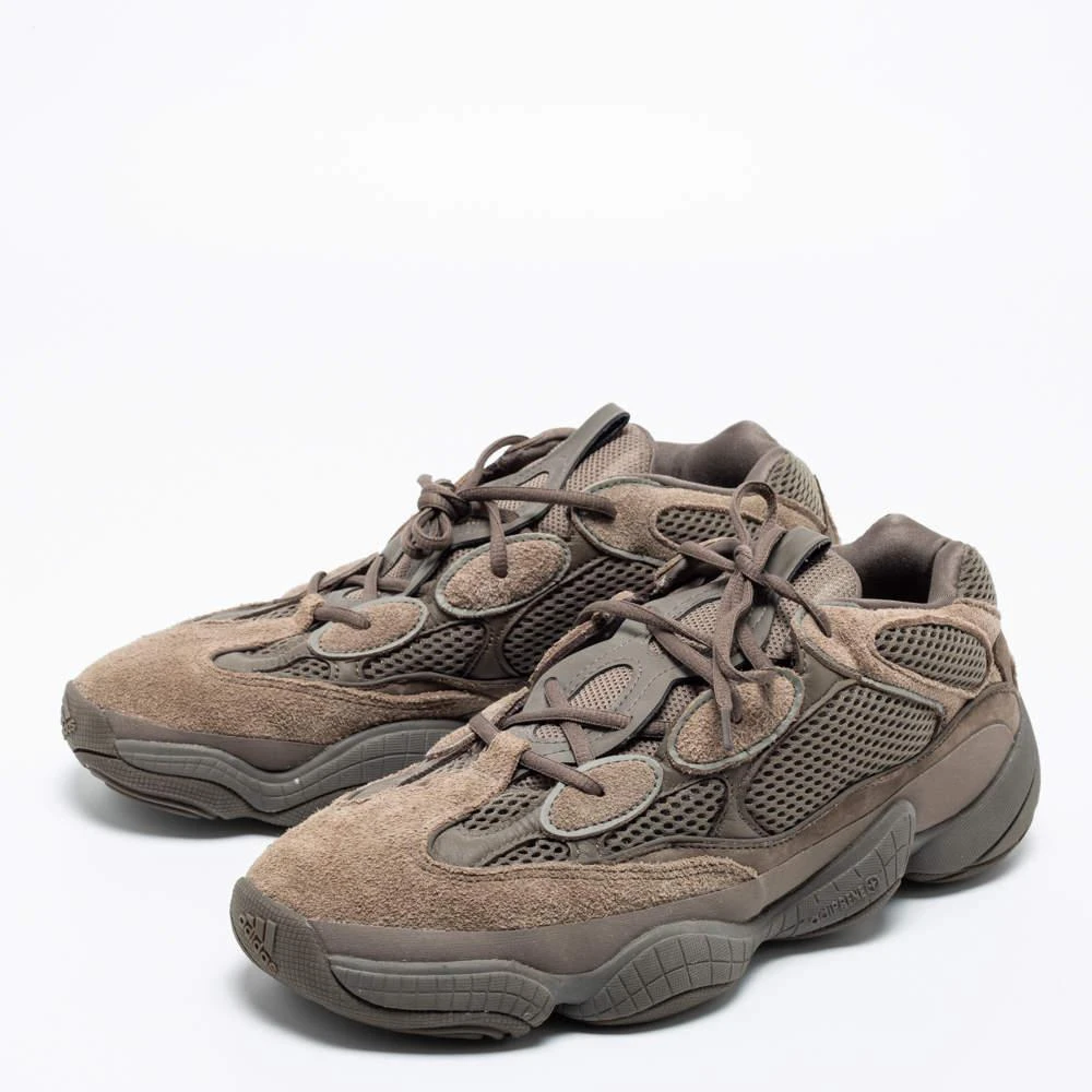 商品[二手商品] YEEZY|Yeezy x Adidas Brown/Olive Green Mesh and Suede 500 Clay Sneakers Size 47 1/3,价格¥1122,第2张图片详细描述