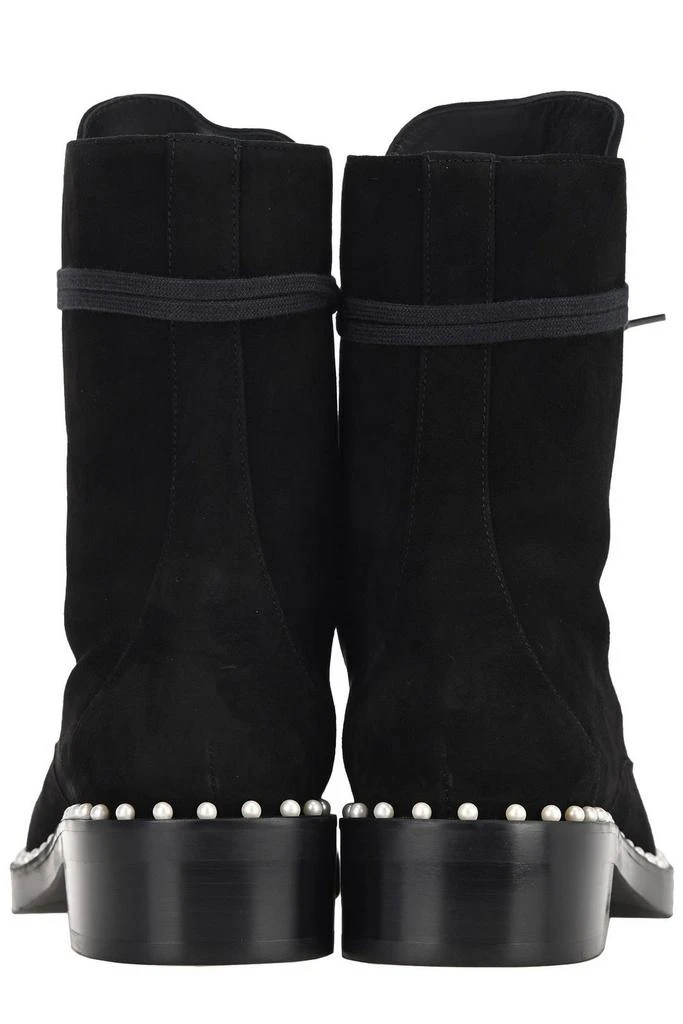商品Stuart Weitzman|Stuart Weitzman Sondra Pearled Combat Lace Boots,价格¥3459,第3张图片详细描述