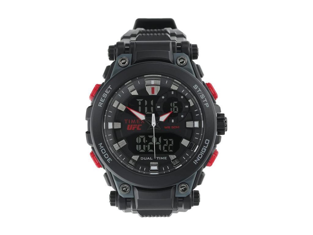 商品Timex|50 mm UFC Impact Analog-Digital Dial Black Resin Strap Watch,价格¥627,第1张图片